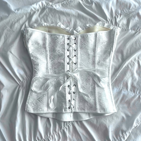 Tops - Vintage porcelain satin corset top